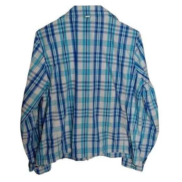 Ralph Lauren LRL Active‎ Plaid Lightweight Zip-Up Jacket Blue Wind Womens Large - Picture 2 of 4